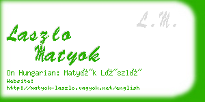 laszlo matyok business card